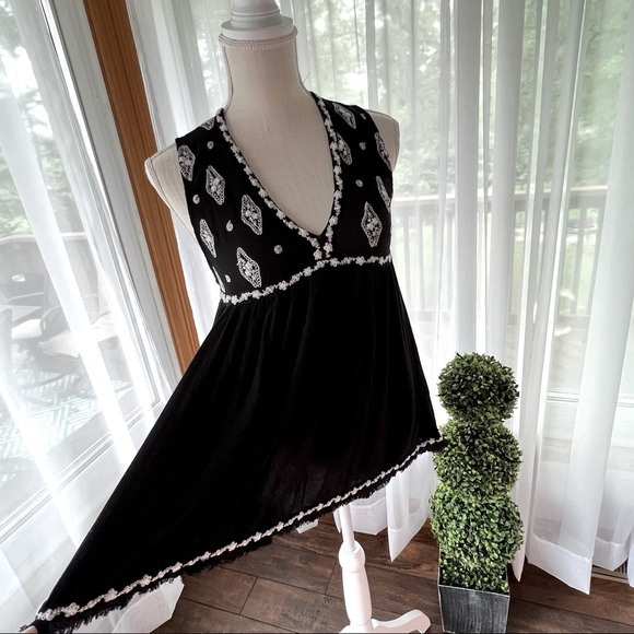 Free People Diamond Embroidered Tunic Black Size XS - Picture 7 of 16